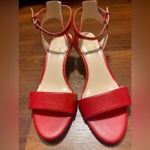 Nine West open toe heel sandal ankle strap.